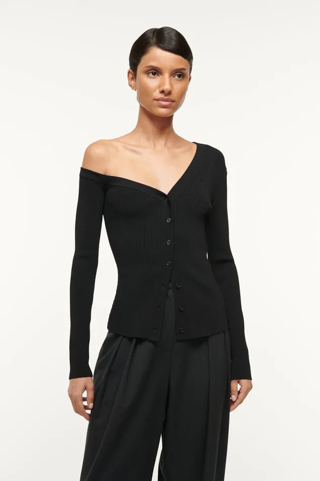 STAUD Tops Women STAUD CRAFTSMAN SWEATER BLACK