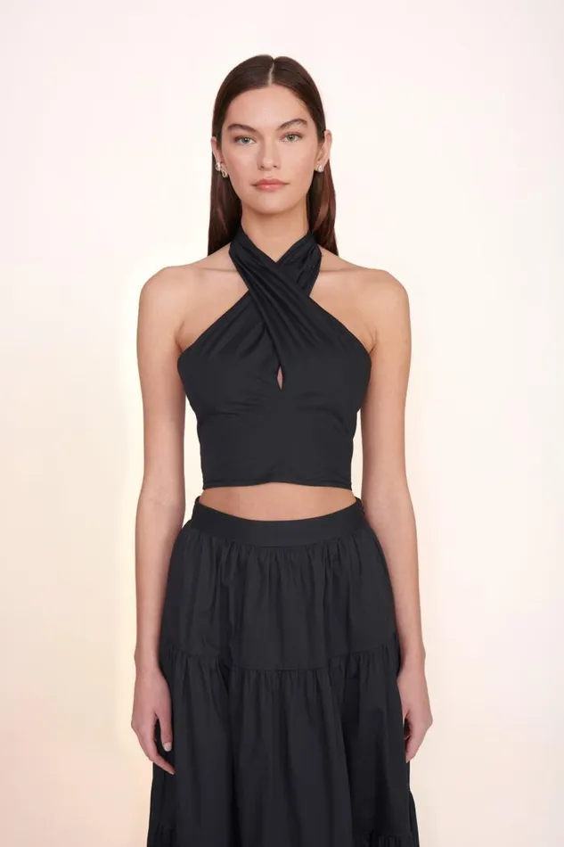 STAUD Tops Women STAUD SMOCKED KAI TOP BLACK