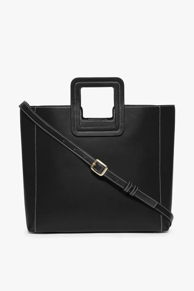 STAUD Totes Women STAUD SHIRLEY LEATHER BAG BLACK