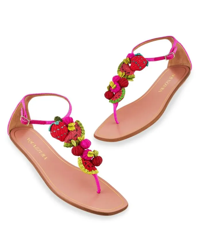 Strawberry Punch Sandal Flat Fuchsia Women Aquazzura Sandals Strawberry Punch Sandal Flat Fuchsia Women Aquazzura Sandals