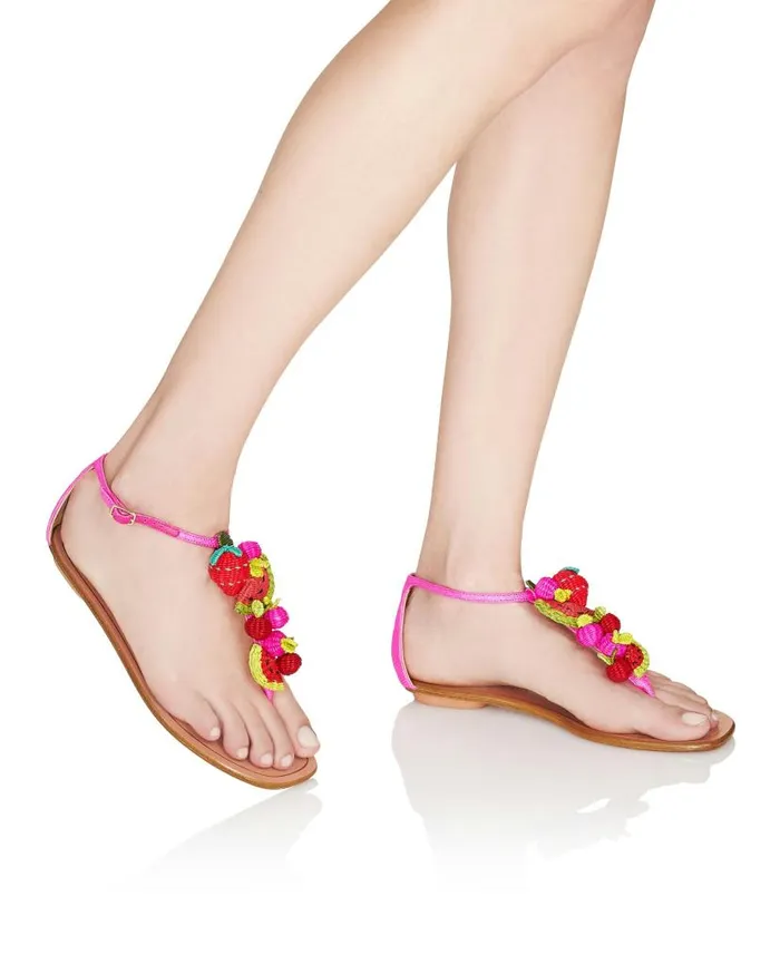 Strawberry Punch Sandal Flat Fuchsia Women Aquazzura Sandals Strawberry Punch Sandal Flat Fuchsia Women Aquazzura Sandals