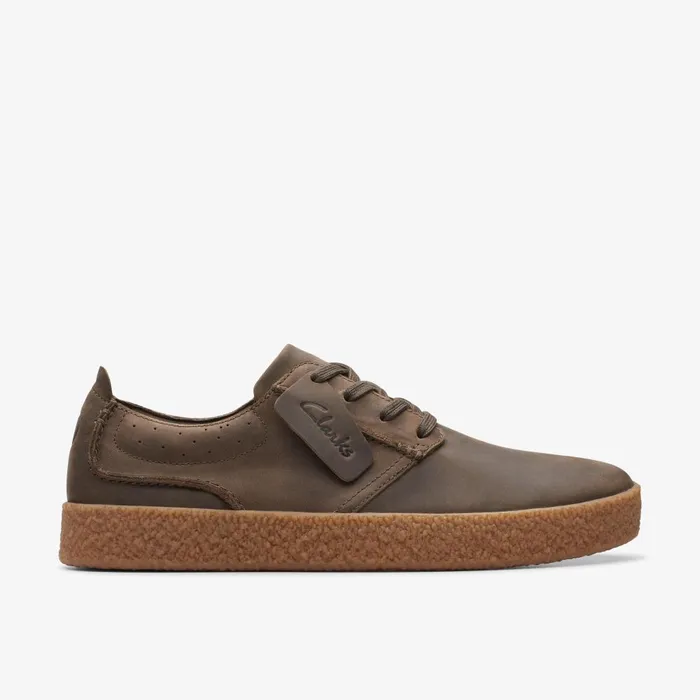 Streethill Lace Dark Olive Leather Men Clarks Sneakers
