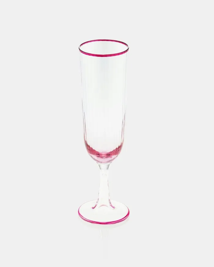 Striped Flute Glass Pink Women Aquazzura Glassware