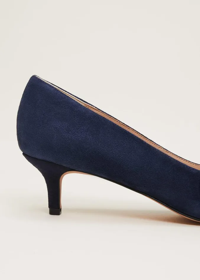 Structured Bow Kitten Heel Navy Women Phase Eight Occasion Shoes