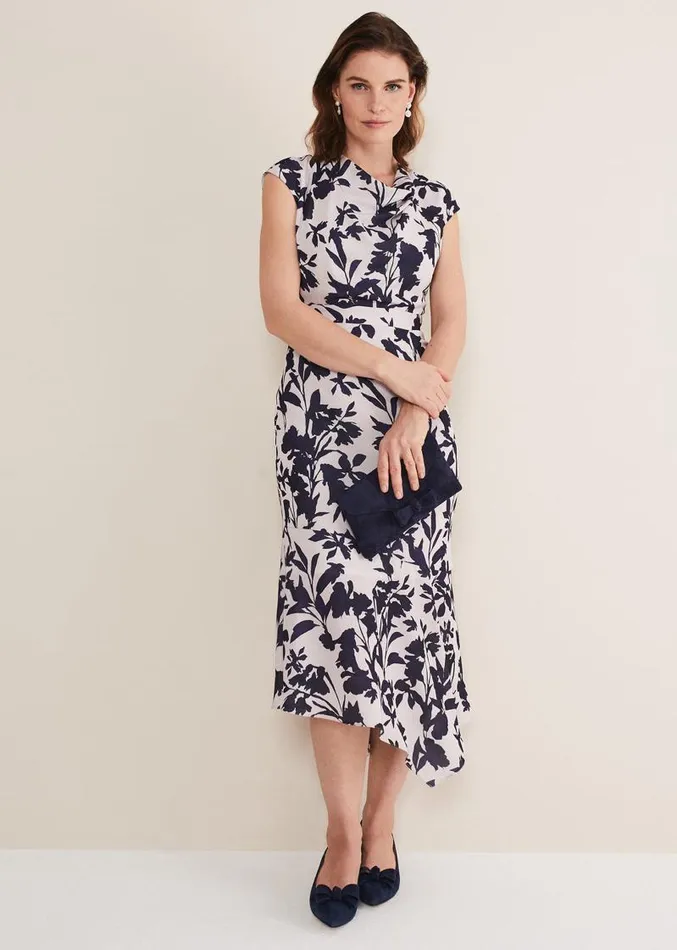 Structured Bow Kitten Heel Navy Women Phase Eight Occasion Shoes