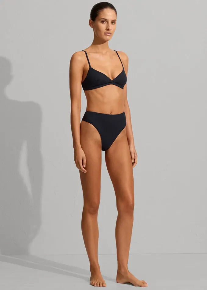 Swimwear Women The Frankie Shop Matteau Tri Bikini Top 8211 Navy Crinkle