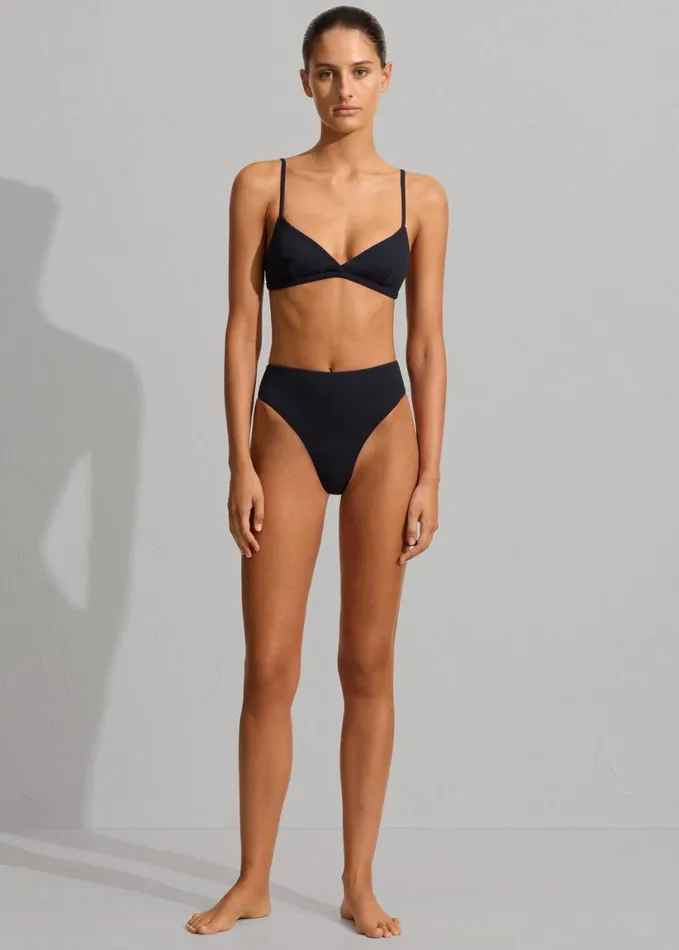 Swimwear Women The Frankie Shop Matteau Tri Bikini Top 8211 Navy Crinkle