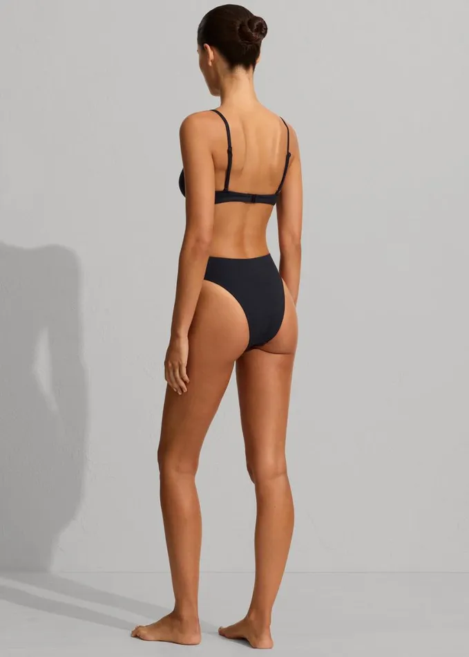 Swimwear Women The Frankie Shop Matteau Tri Bikini Top 8211 Navy Crinkle