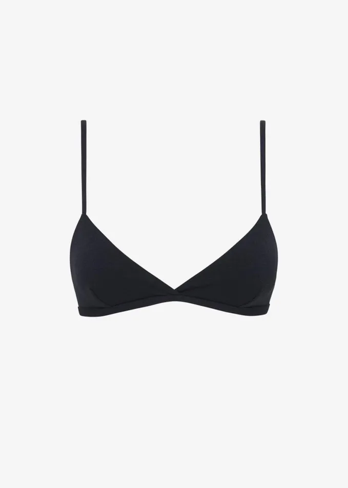 Swimwear Women The Frankie Shop Matteau Tri Bikini Top 8211 Navy Crinkle