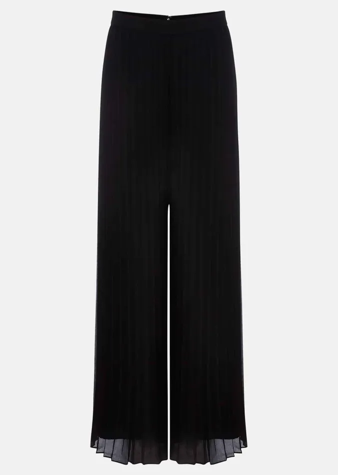 Sylvie Pleat Wide Leg Trousers Black Women Phase Eight Trousers