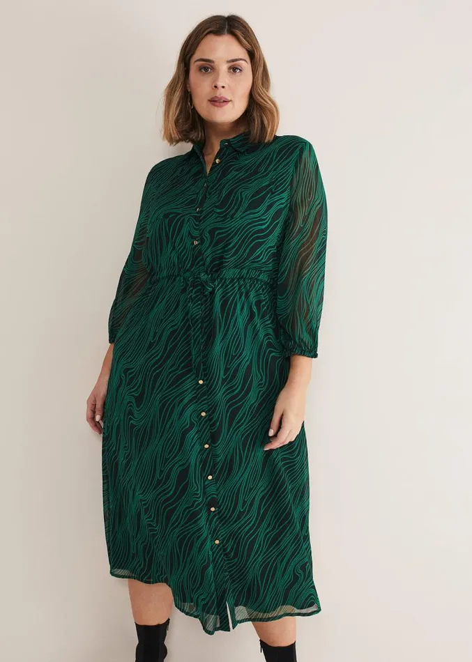 Tana Swirl Chiffon Midi Dress Dark Greenlight Green Women Phase Eight Dresses Tana Swirl Chiffon Midi Dress Dark Greenlight Green Women Phase Eight Dresses