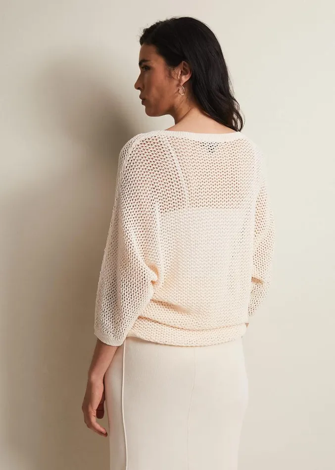 Tanah Textured Tape Knit Neutral Women Phase Eight Knitwear