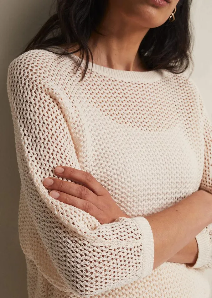Tanah Textured Tape Knit Neutral Women Phase Eight Knitwear