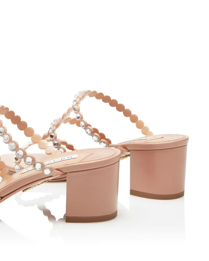 Tequila Sandal 50 Pink Women Aquazzura Slides and Mules Tequila Sandal 50 Pink Women Aquazzura Slides and Mules