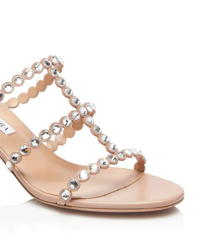Tequila Sandal 50 Pink Women Aquazzura Slides and Mules Tequila Sandal 50 Pink Women Aquazzura Slides and Mules