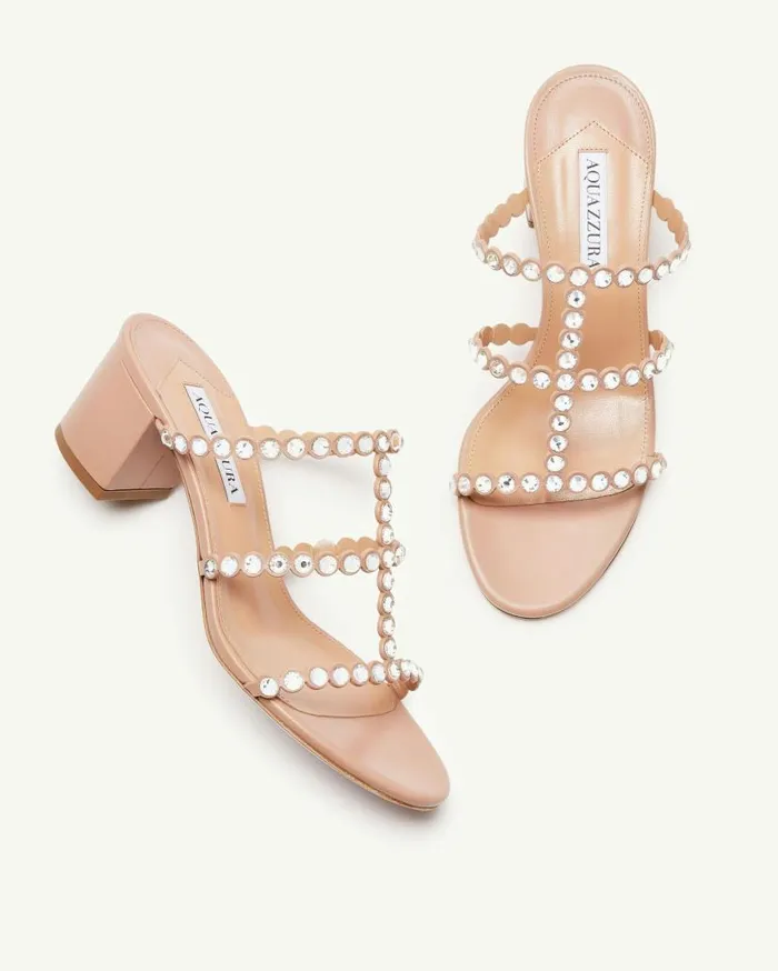 Tequila Sandal 50 Pink Women Aquazzura Slides and Mules Tequila Sandal 50 Pink Women Aquazzura Slides and Mules
