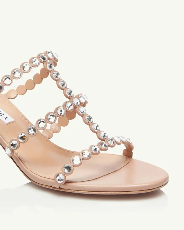 Tequila Sandal 50 Pink Women Aquazzura Slides and Mules Tequila Sandal 50 Pink Women Aquazzura Slides and Mules
