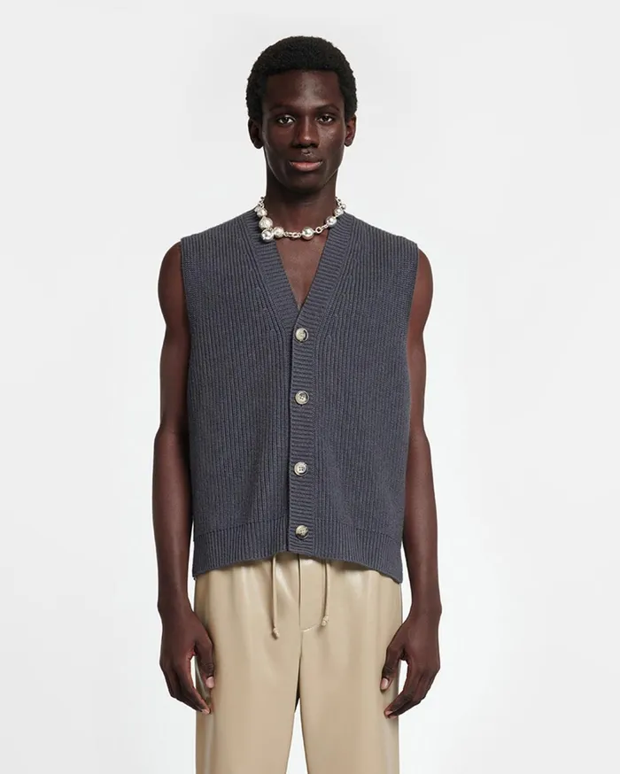 Terence CashmereBlend Vest School Grey Men Nanushka Knitwear