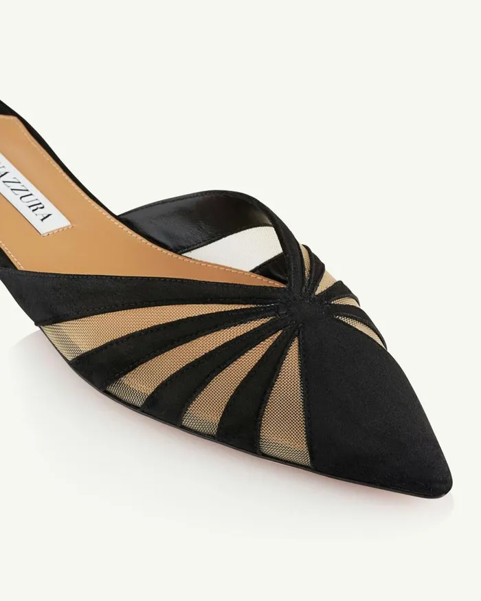 The Spy Mule Flat Black Women Aquazzura Slides and Mules The Spy Mule Flat Black Women Aquazzura Slides and Mules