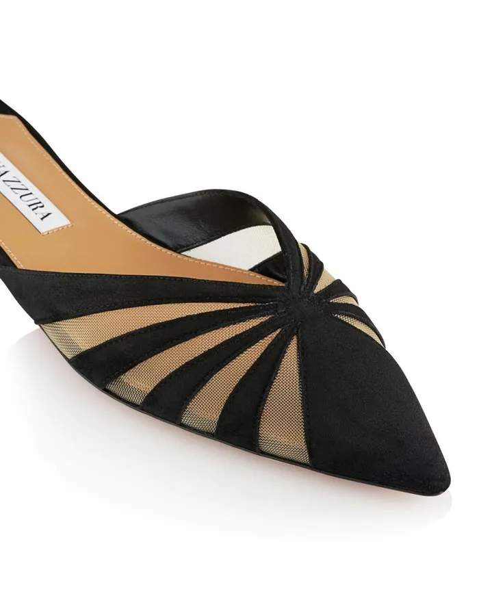 The Spy Mule Flat Black Women Aquazzura Slides and Mules The Spy Mule Flat Black Women Aquazzura Slides and Mules