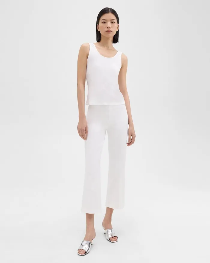 Theory TShirts Scoop Neck Tank Top In Rib Knit Viscose White 8211 Women