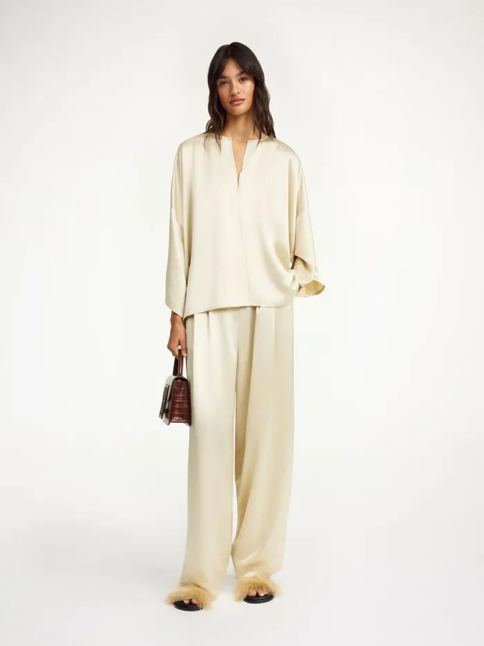 Tops and Blouses Women By Malene Birger Cicie Blouse Oyster Gray