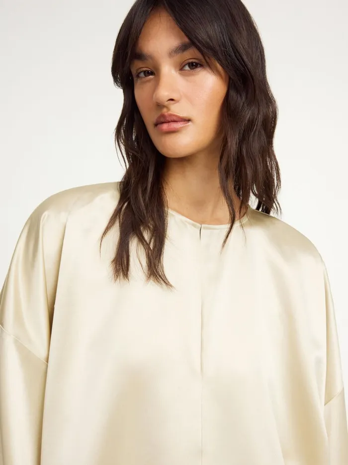 Tops and Blouses Women By Malene Birger Cicie Blouse Oyster Gray