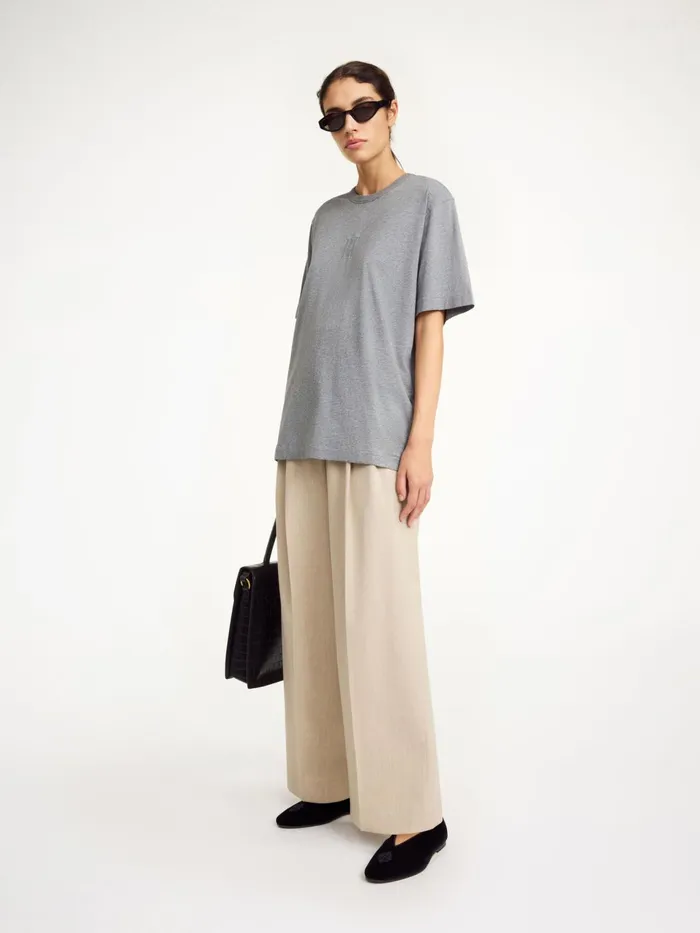 Tops and Blouses Women By Malene Birger Fayeh Organic Cotton TShirt Grey Melange