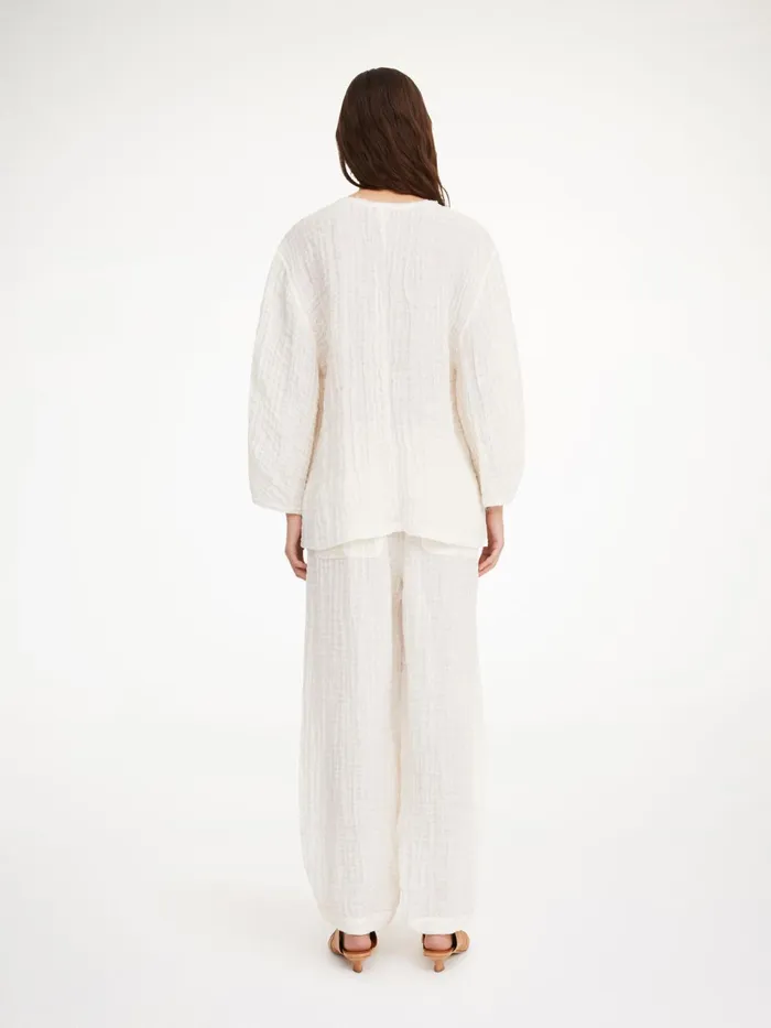 Tops and Blouses Women By Malene Birger Mikala Organic Linen Blouse Pure White
