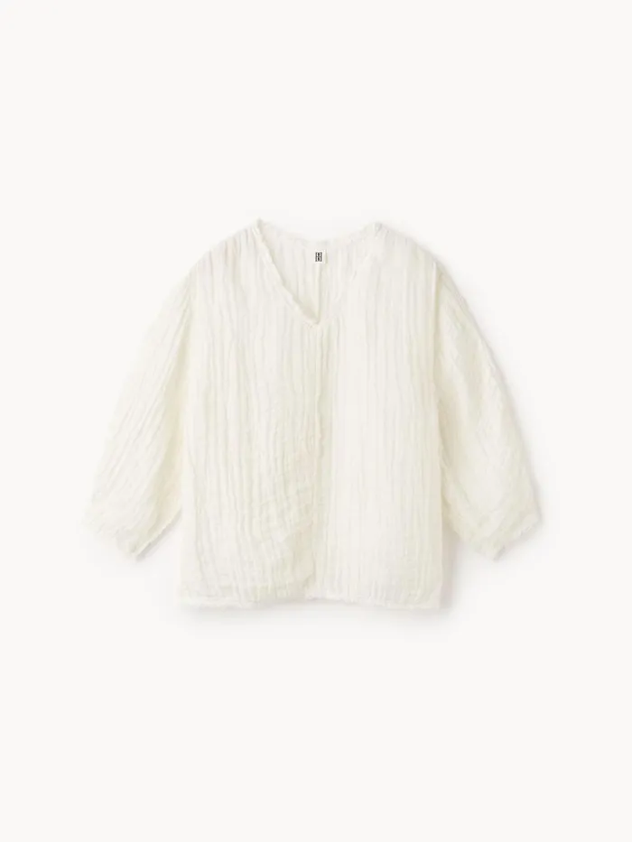 Tops and Blouses Women By Malene Birger Mikala Organic Linen Blouse Pure White