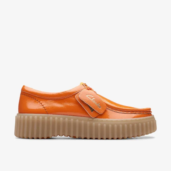 Torhill Bee Orange Patent Women Clarks Platforms