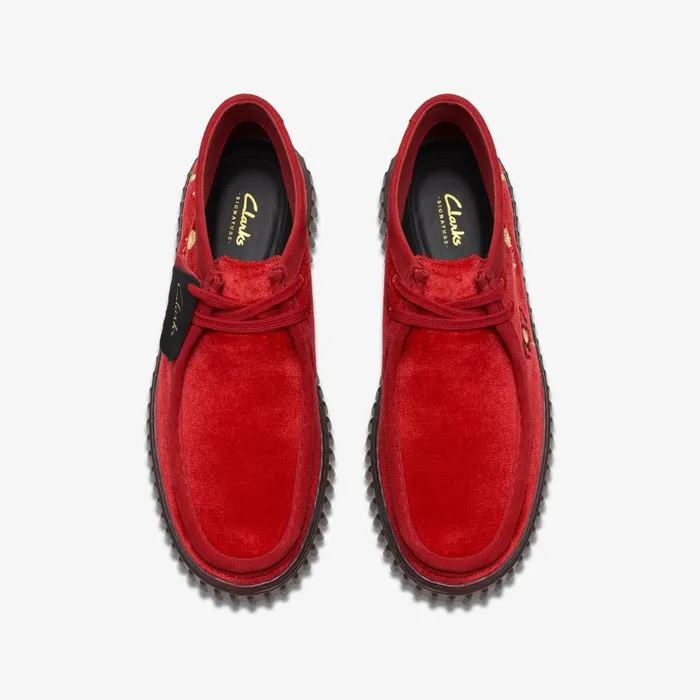 Torhill Hi Red Velvet WomenMen Clarks Boots and Booties