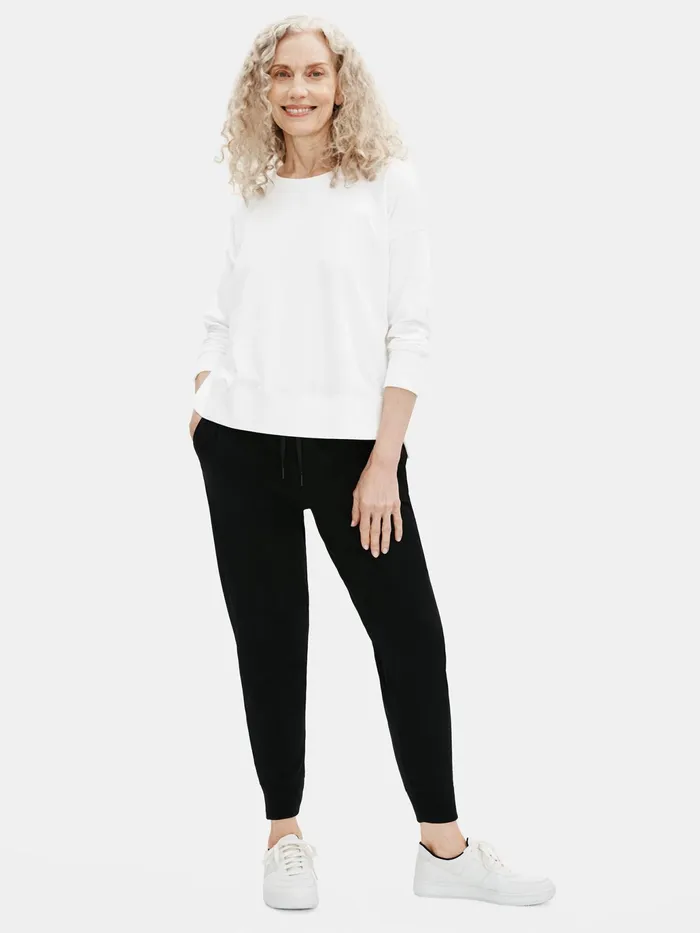 Traceable Cotton Jersey Crew Neck BoxTop White Women Eileen Fisher Tops and Tees
