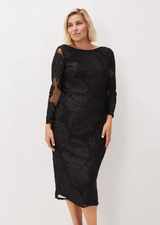 Trina Rose Midi Dress Black Women Phase Eight Dresses