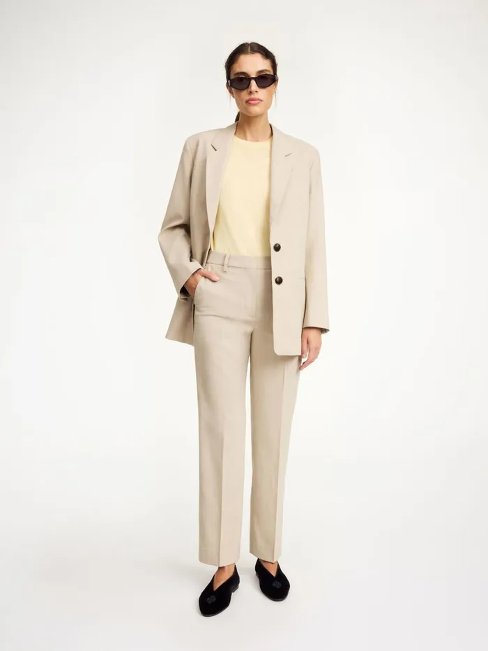 Trousers Women By Malene Birger Igda StraightLeg Trousers Beige Melange