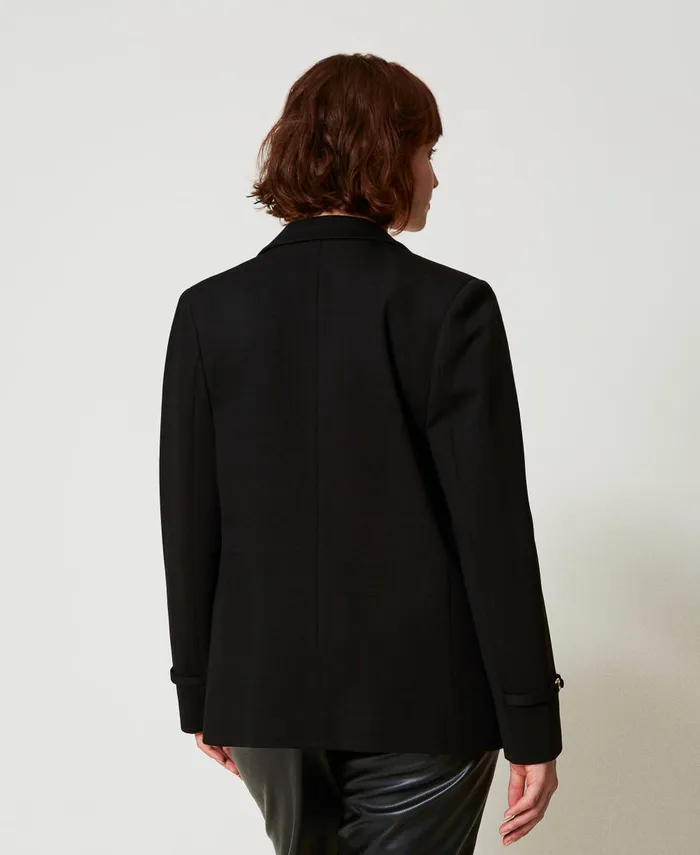 Twinset Blazer With Oval T Straps Black Women Suits And Sets Twinset Blazer With Oval T Straps Black Women Suits And Sets