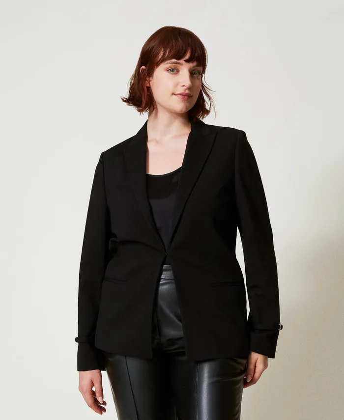 Twinset Blazer With Oval T Straps Black Women Suits And Sets Twinset Blazer With Oval T Straps Black Women Suits And Sets