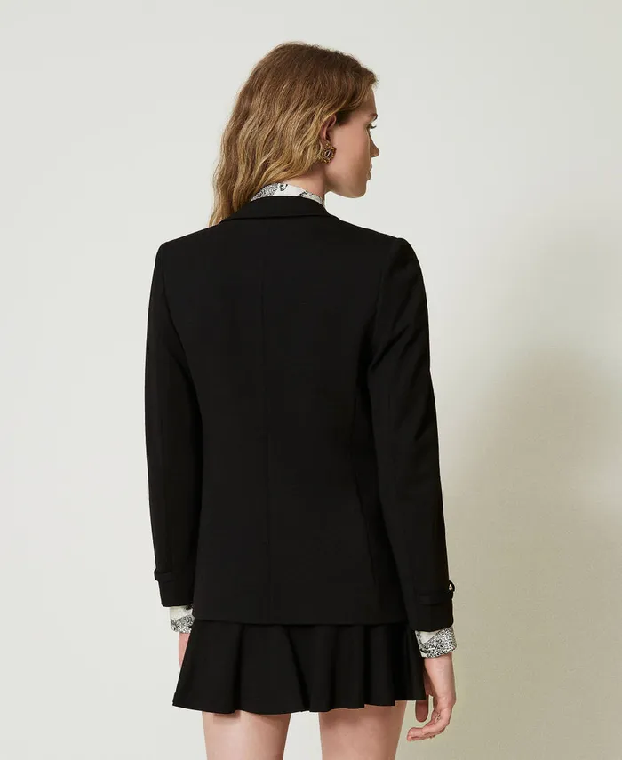 Twinset Blazer With Oval T Straps Black Women Suits And Sets Twinset Blazer With Oval T Straps Black Women Suits And Sets