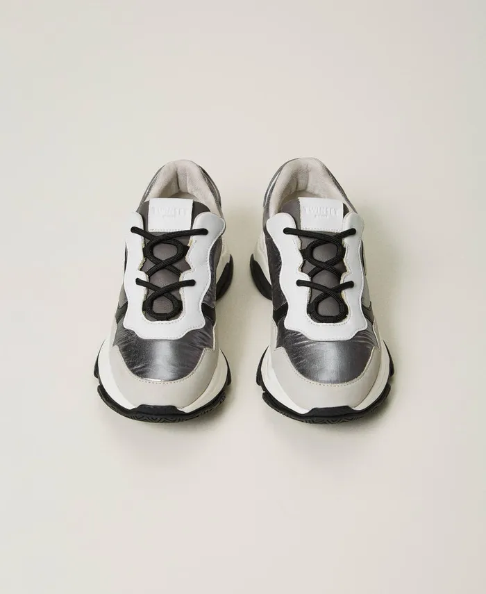 Twinset Colour Block Running Trainers Silver Women Trainers Twinset Colour Block Running Trainers Silver Women Trainers