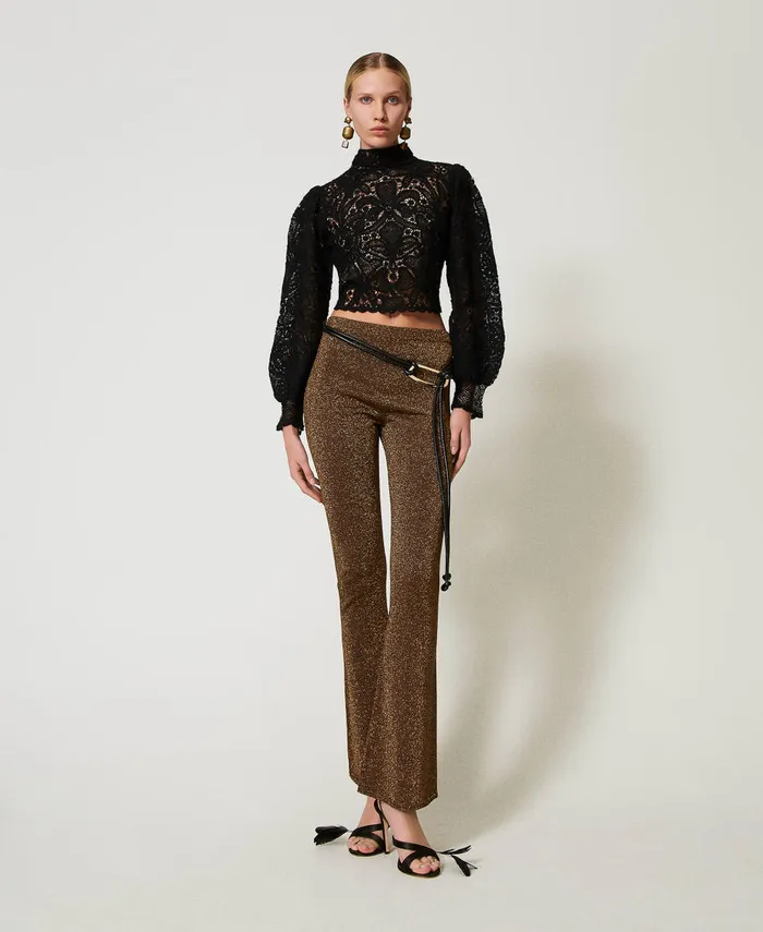 Twinset Floral Crochet Boxy Jumper Black Women Jumpers And Cardigans Twinset Floral Crochet Boxy Jumper Black Women Jumpers And Cardigans