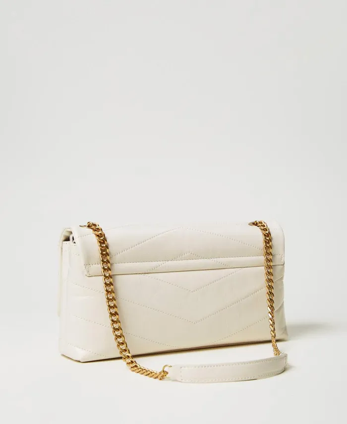 Twinset Madison Leather Shoulder Bag Mother Of Pearl Women Cross Body Bags Twinset Madison Leather Shoulder Bag Mother Of Pearl Women Cross Body Bags