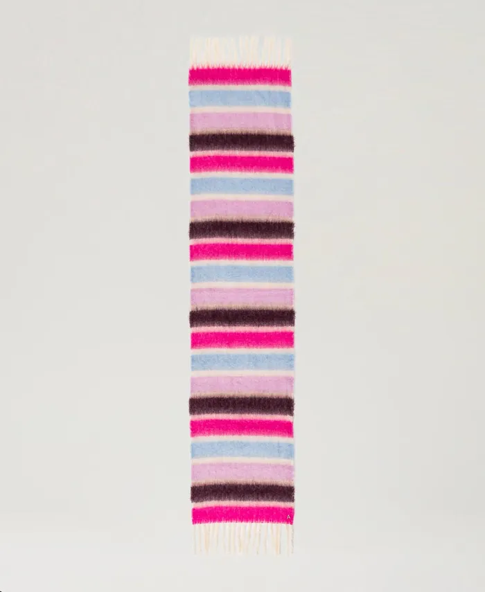 Twinset Multicolour Striped Scarf With Fringes Off White Multicolour Stripes Women Scarves Twinset Multicolour Striped Scarf With Fringes Off White Multicolour Stripes Women Scarves