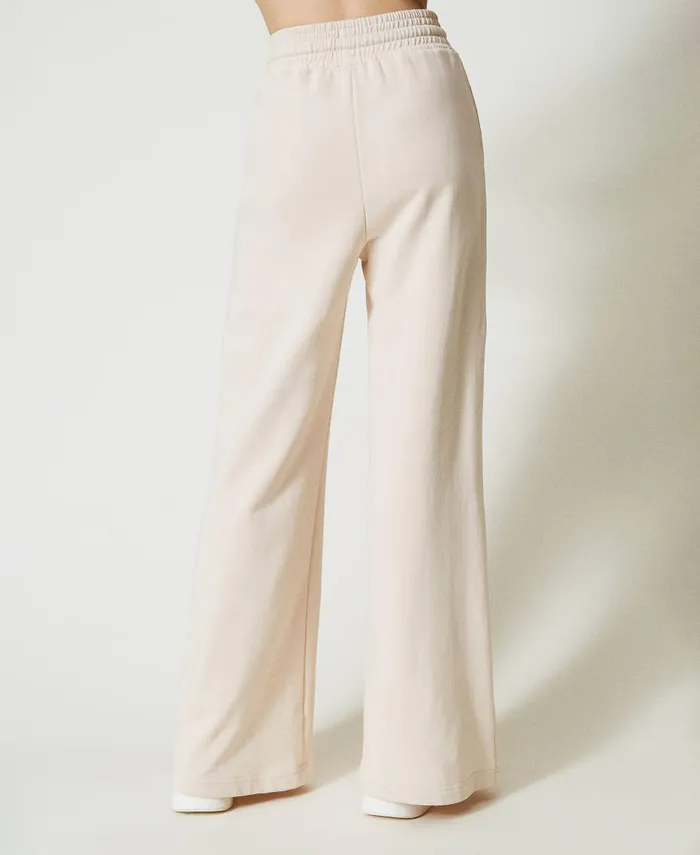 Twinset Plush Fabric Palazzo Trousers Old White Women Trousers Twinset Plush Fabric Palazzo Trousers Old White Women Trousers