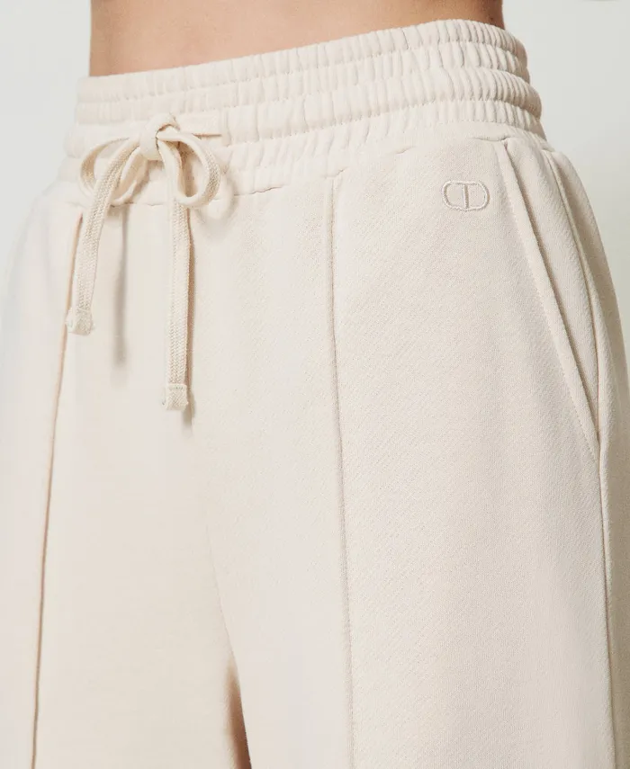 Twinset Plush Fabric Palazzo Trousers Old White Women Trousers Twinset Plush Fabric Palazzo Trousers Old White Women Trousers