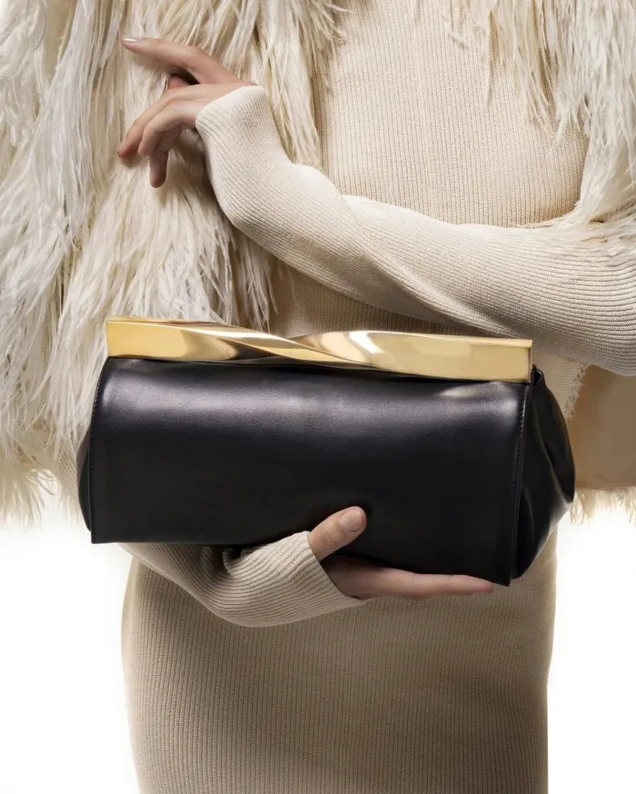 Twist Clutch Black Women Aquazzura Clutch Bags Twist Clutch Black Women Aquazzura Clutch Bags