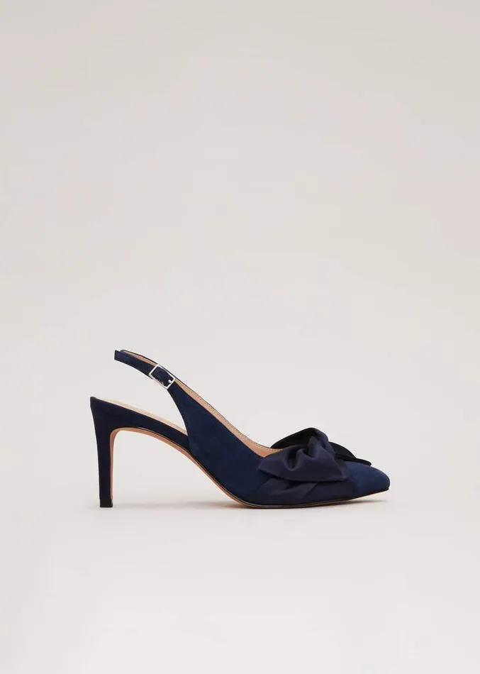 Twist Front Slingback Shoes Navy Women Phase Eight Occasion Shoes