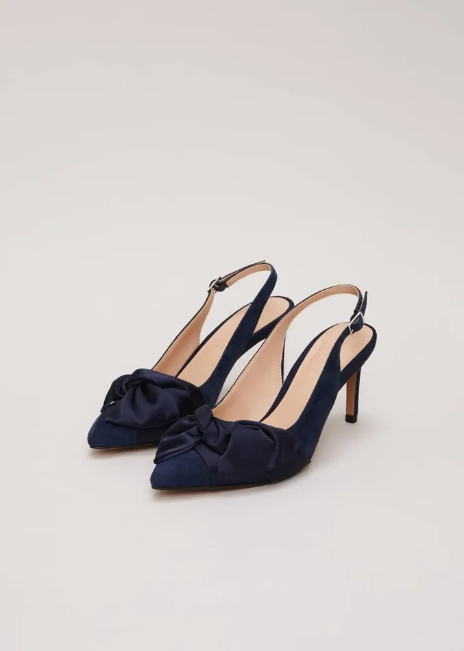 Twist Front Slingback Shoes Navy Women Phase Eight Occasion Shoes