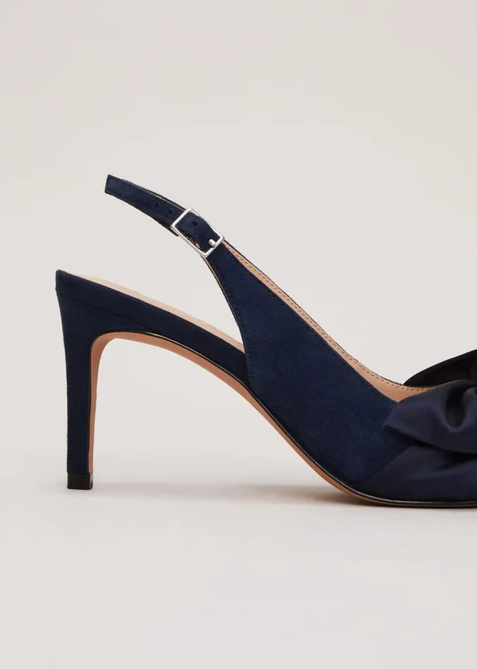 Twist Front Slingback Shoes Navy Women Phase Eight Occasion Shoes