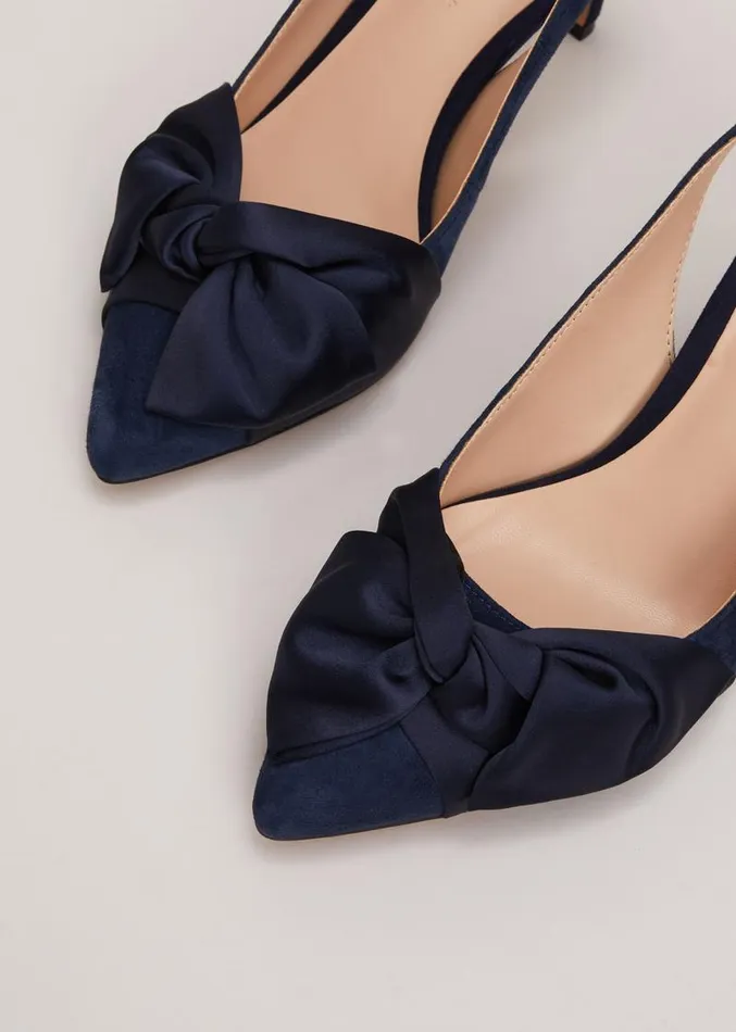 Twist Front Slingback Shoes Navy Women Phase Eight Occasion Shoes
