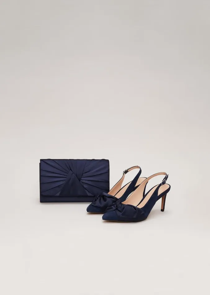 Twist Front Slingback Shoes Navy Women Phase Eight Occasion Shoes